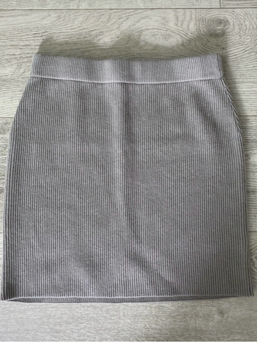 Target Ribbed Knit Pencil Skirt — Light Gray